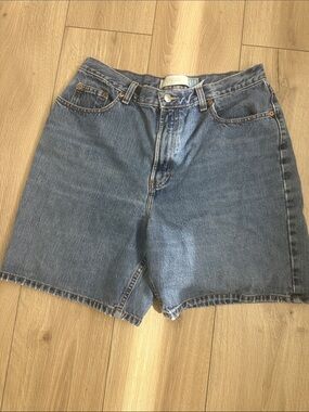 Classic High-Rise Blue Denim Shorts